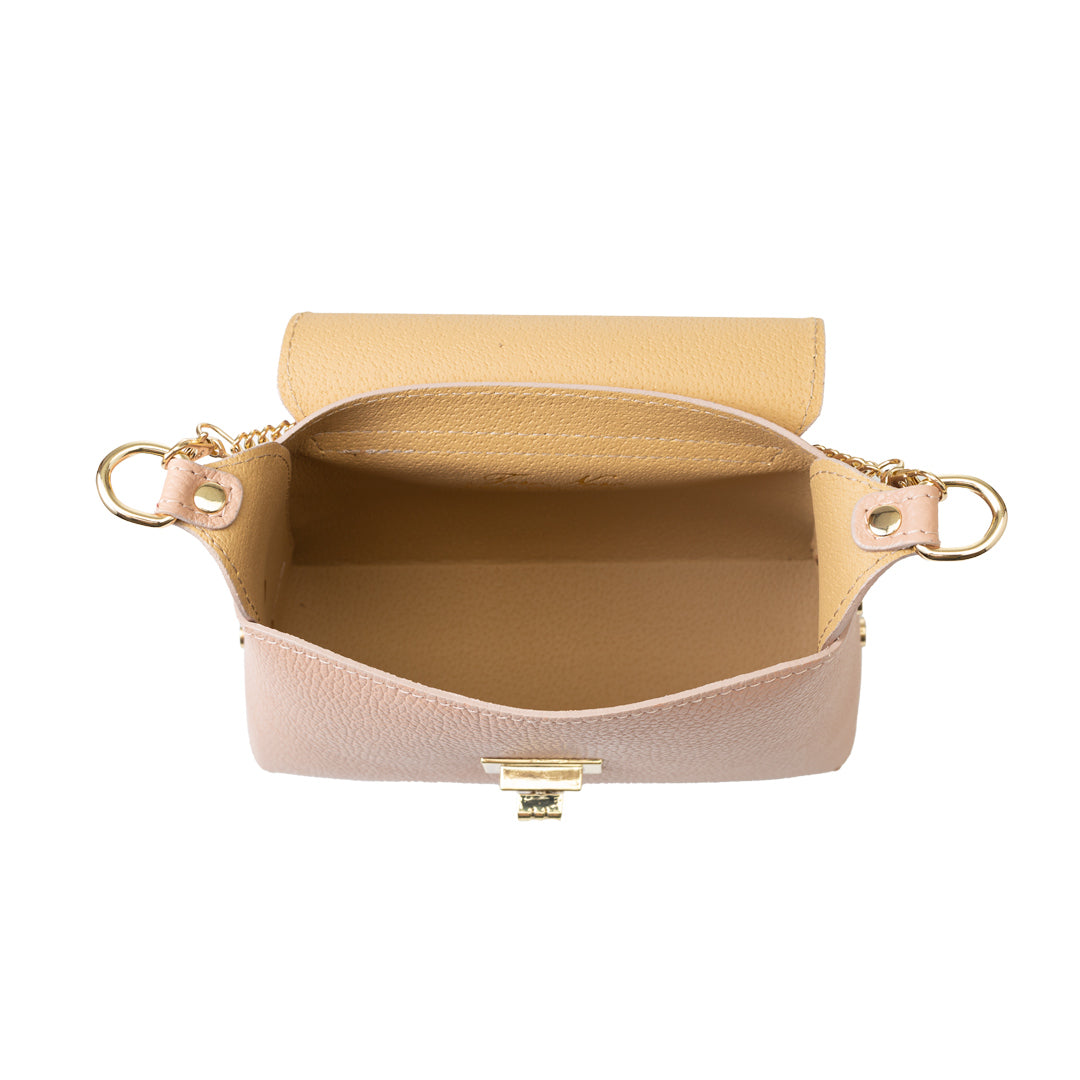 Bolso de mujer de piel natural rosa palo Raisa