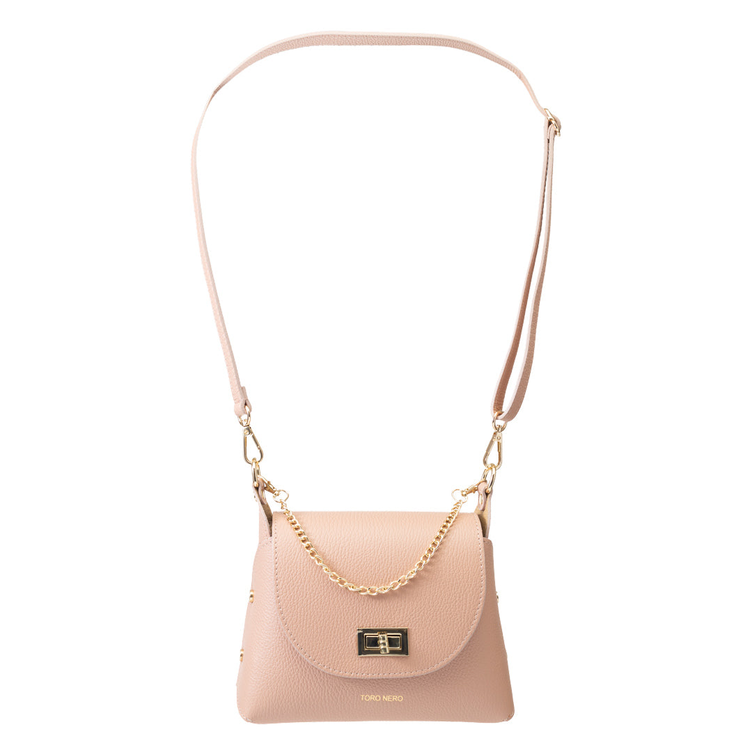 Bolso de mujer de piel natural rosa palo Raisa