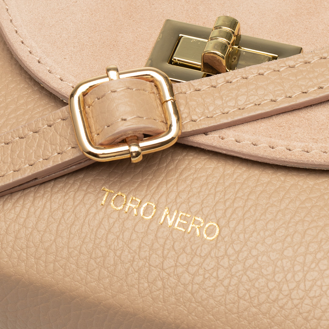 Borsa da donna in camoscio naturale, rosa cipria Raisa