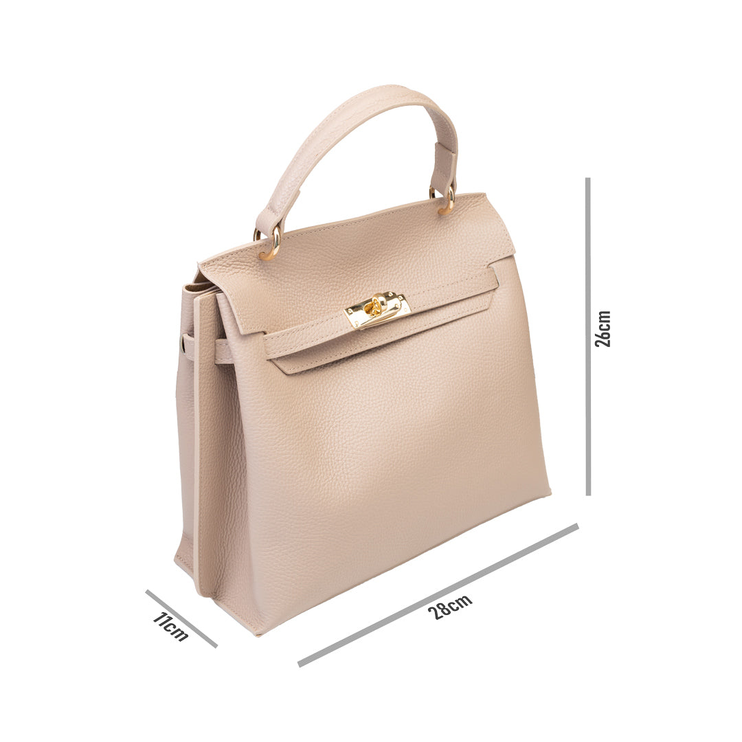 Bolso de mujer de piel genuina rosa palo Raluca
