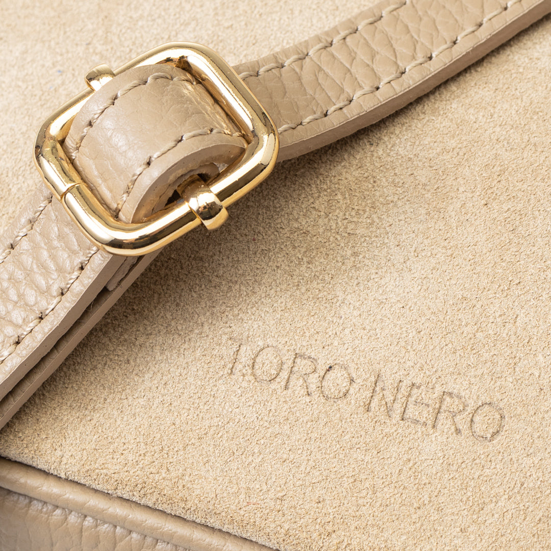 Bolso de mujer de piel genuina taupe Ancuta