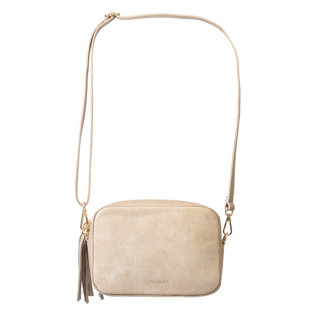 Bolso de mujer de piel genuina taupe Ancuta