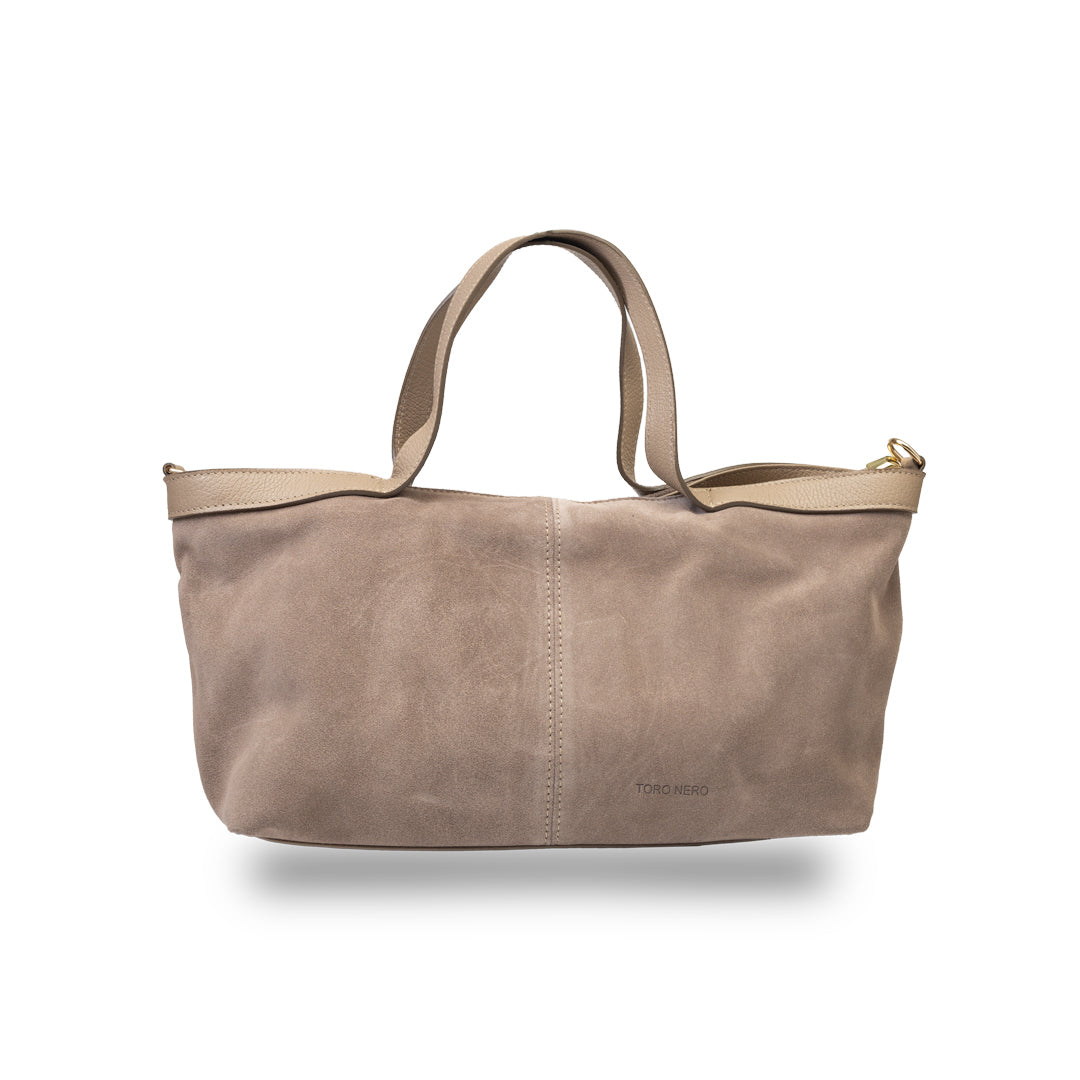 Bolso de mujer de ante natural taupe Bianca