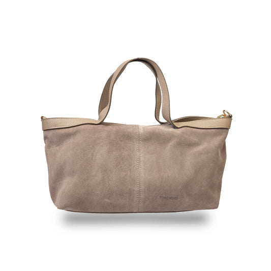 Bolso de mujer de ante natural taupe Bianca