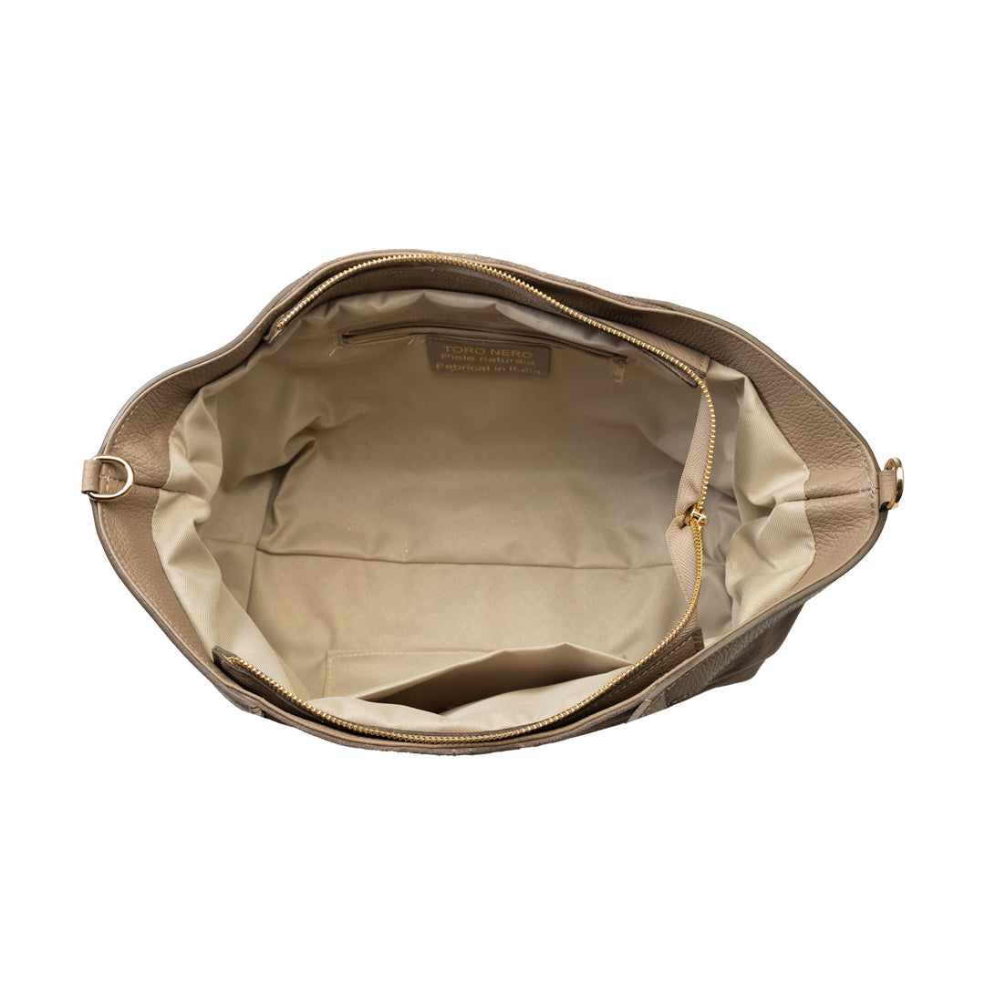 Bolso de mujer de ante natural taupe Bianca