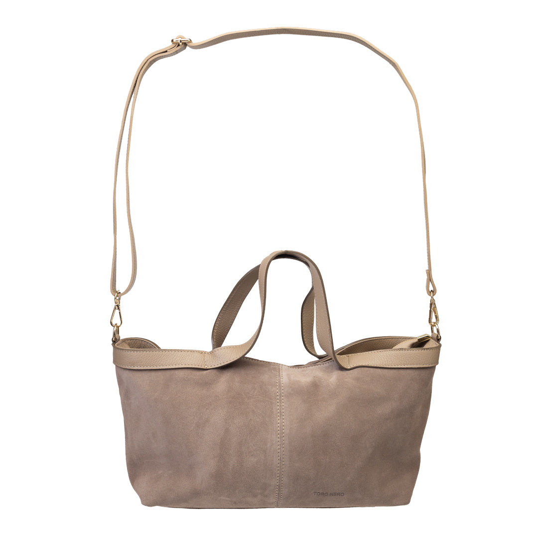 Bolso de mujer de ante natural taupe Bianca