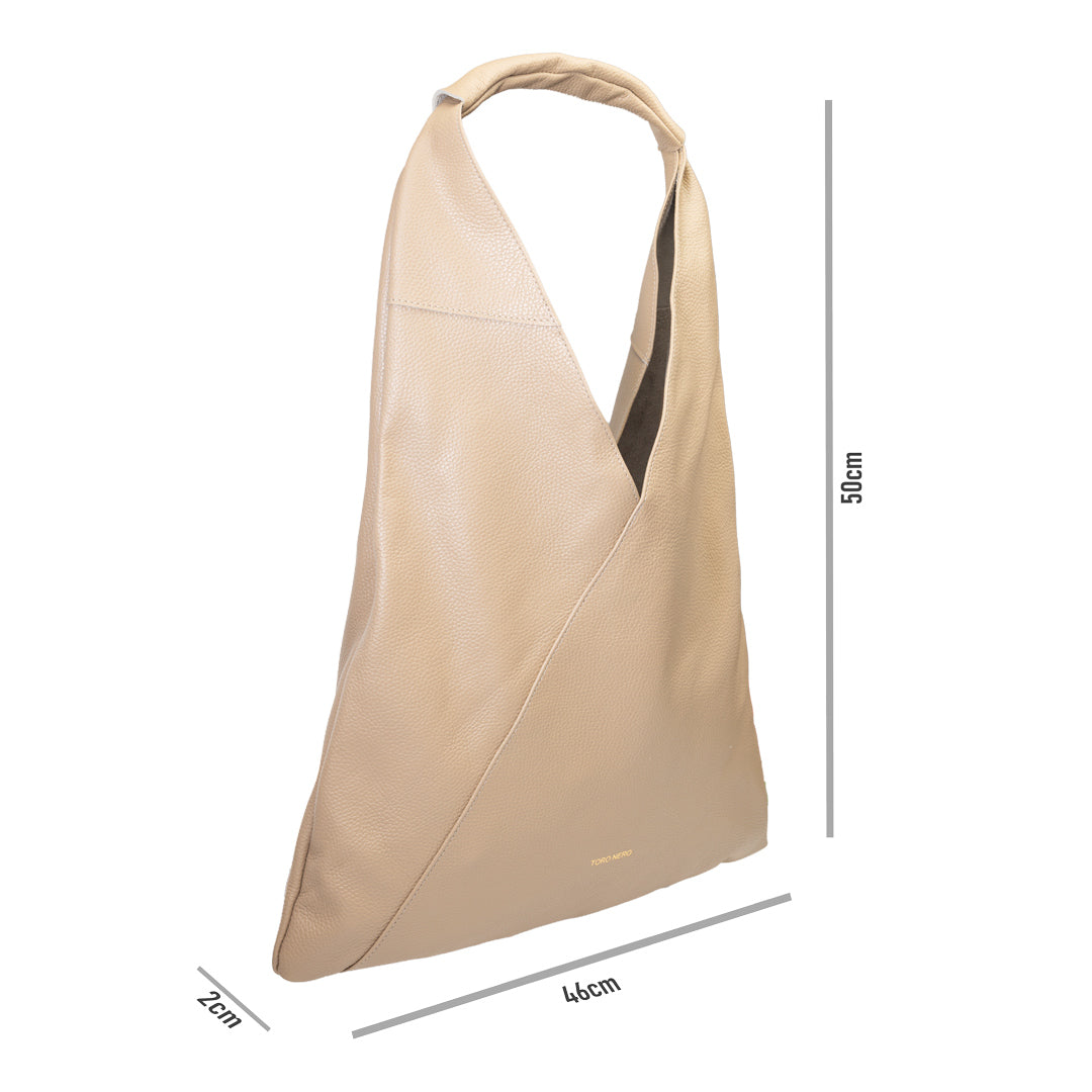 Bolso de mujer de piel natural taupe Camelia