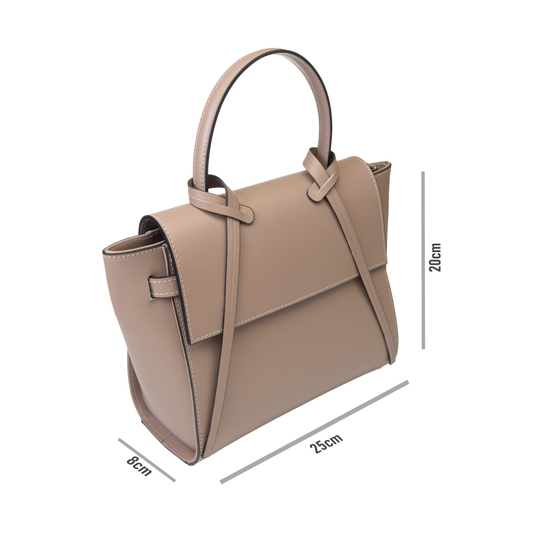 Bolso de mujer de piel natural "taupe" Erika