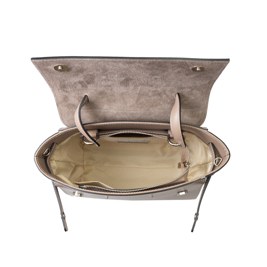 Bolso de mujer de piel natural "taupe" Erika