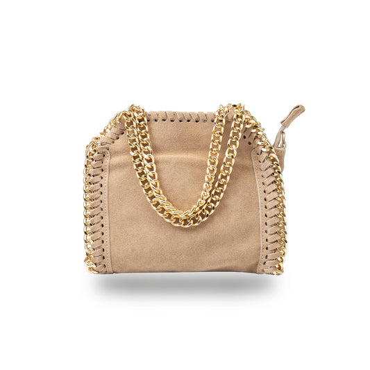Bolso de mujer de piel natural taupe Ilona