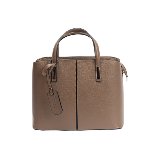 Bolso de mujer de piel natural color topo Mara