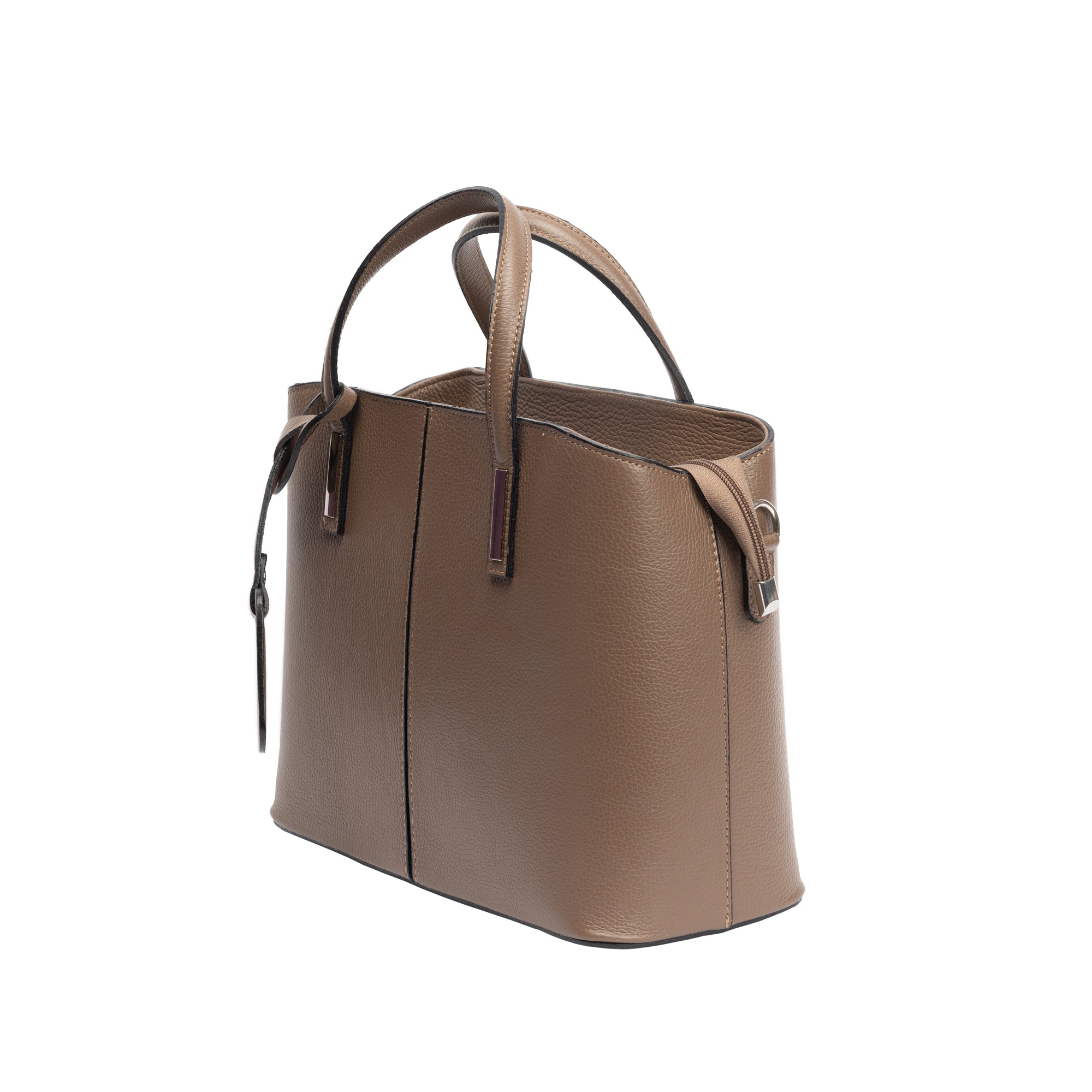 Bolso de mujer de piel natural color topo Mara