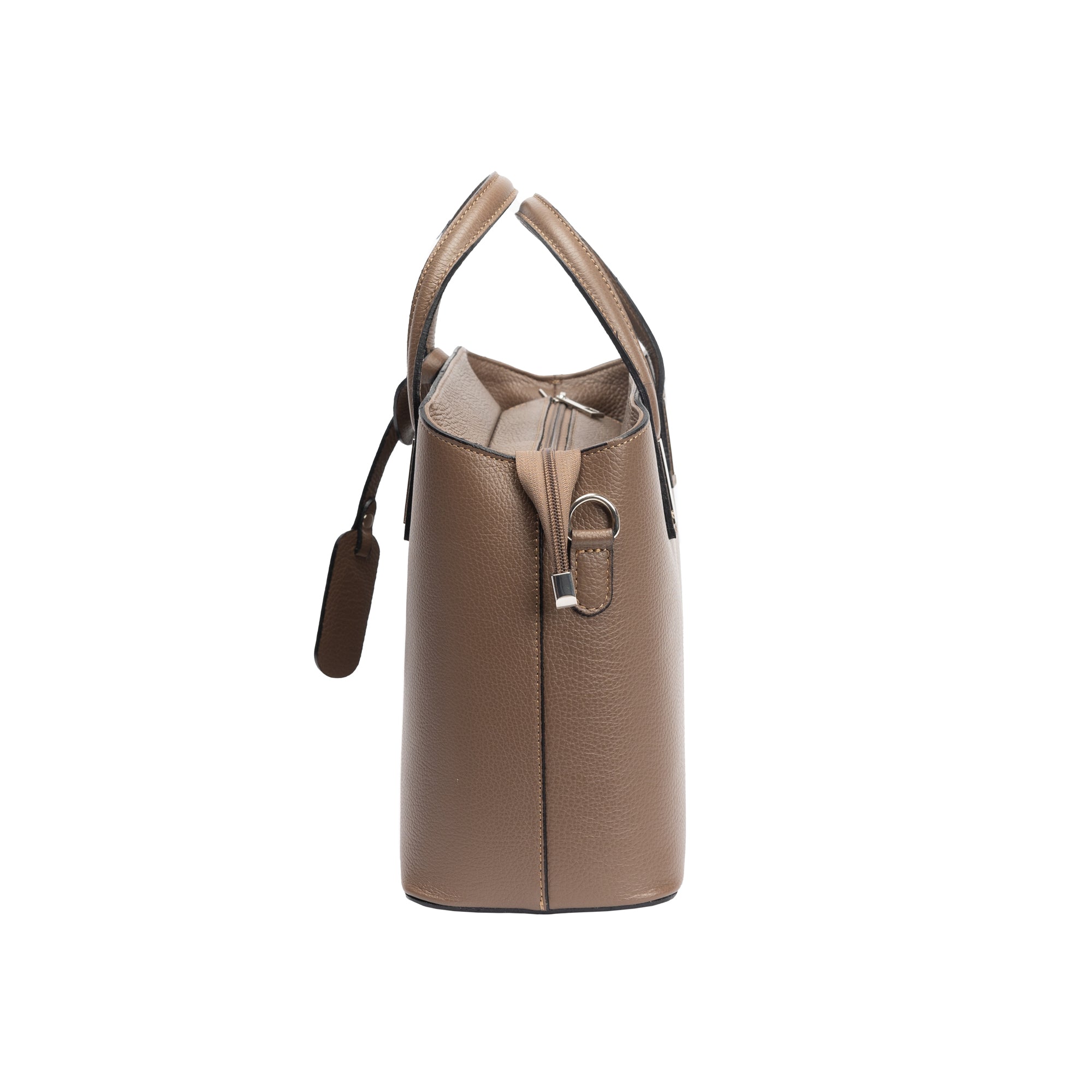 Bolso de mujer de piel natural color topo Mara