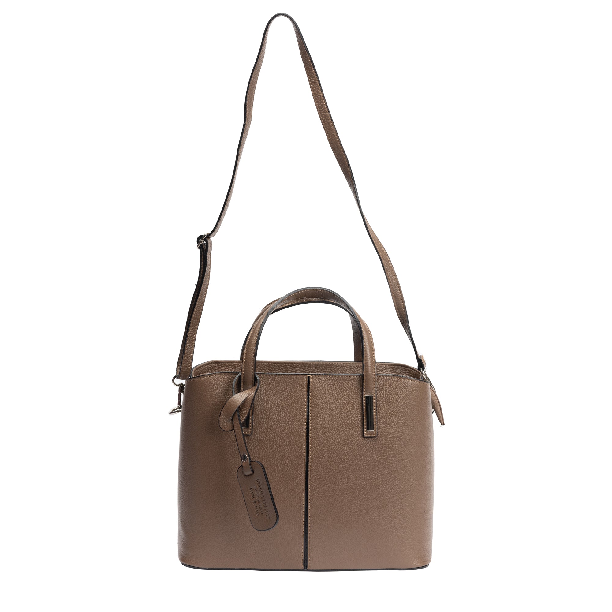 Bolso de mujer de piel natural color topo Mara