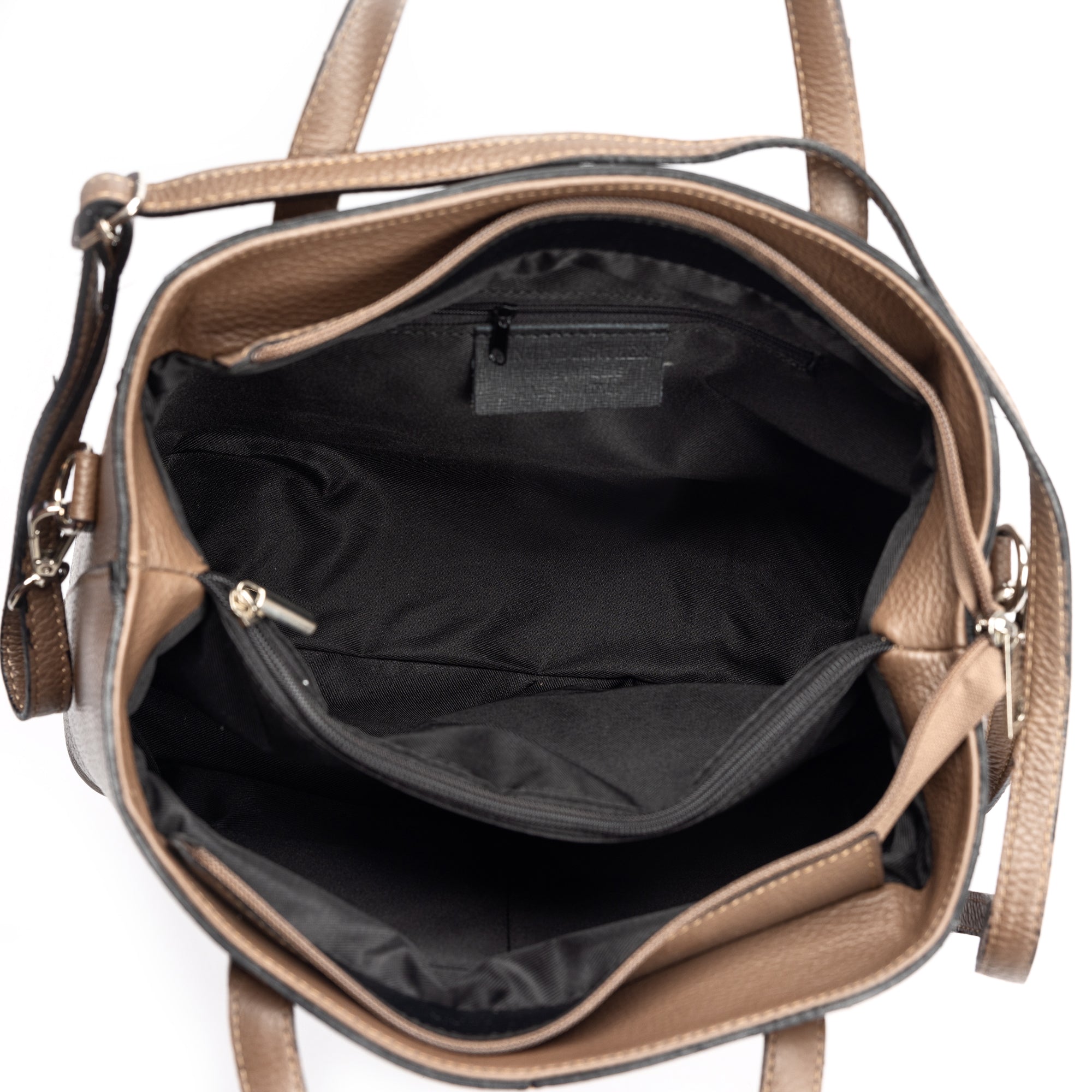 Bolso de mujer de piel natural color topo Mara