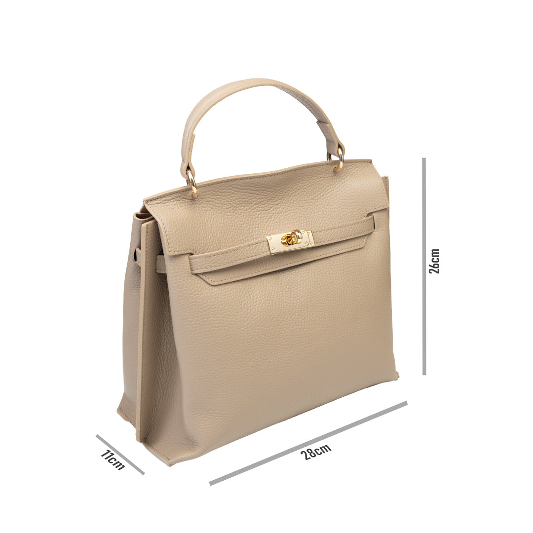 Bolso de mujer de piel natural topo Raluca