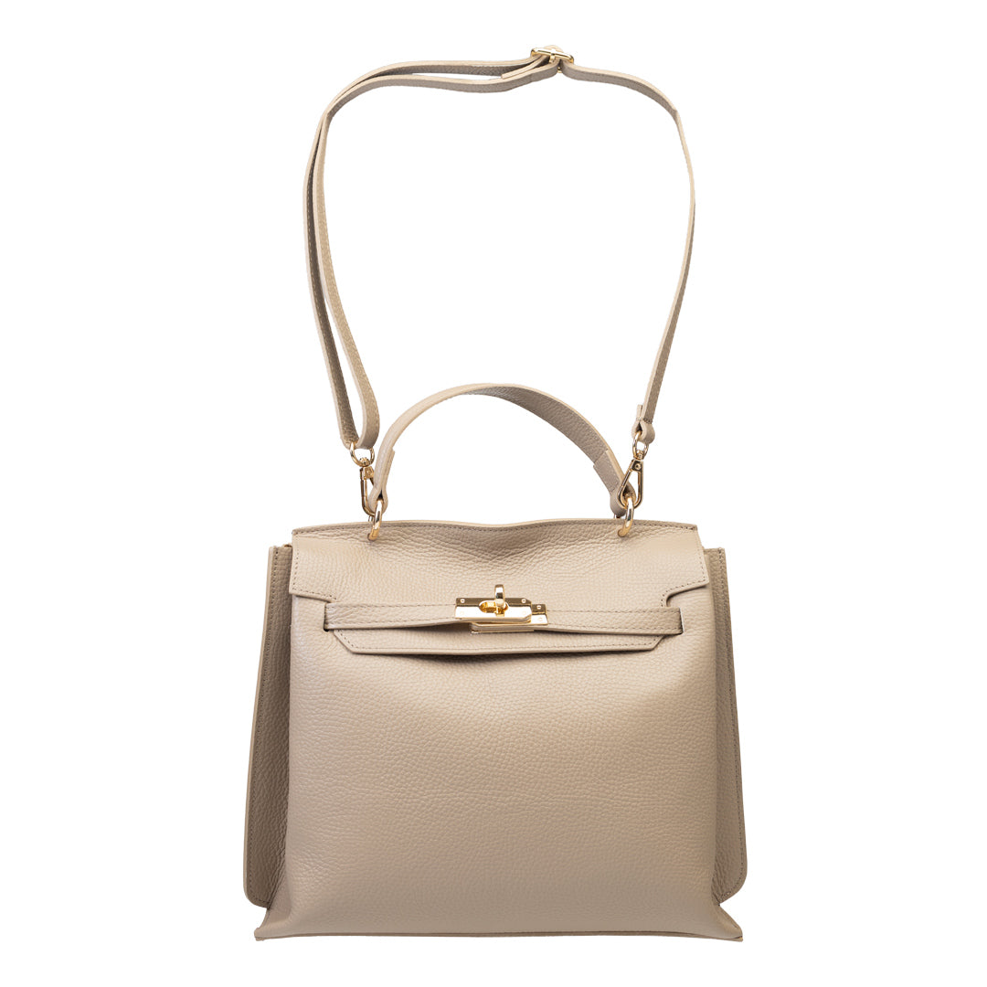 Bolso de mujer de piel natural topo Raluca