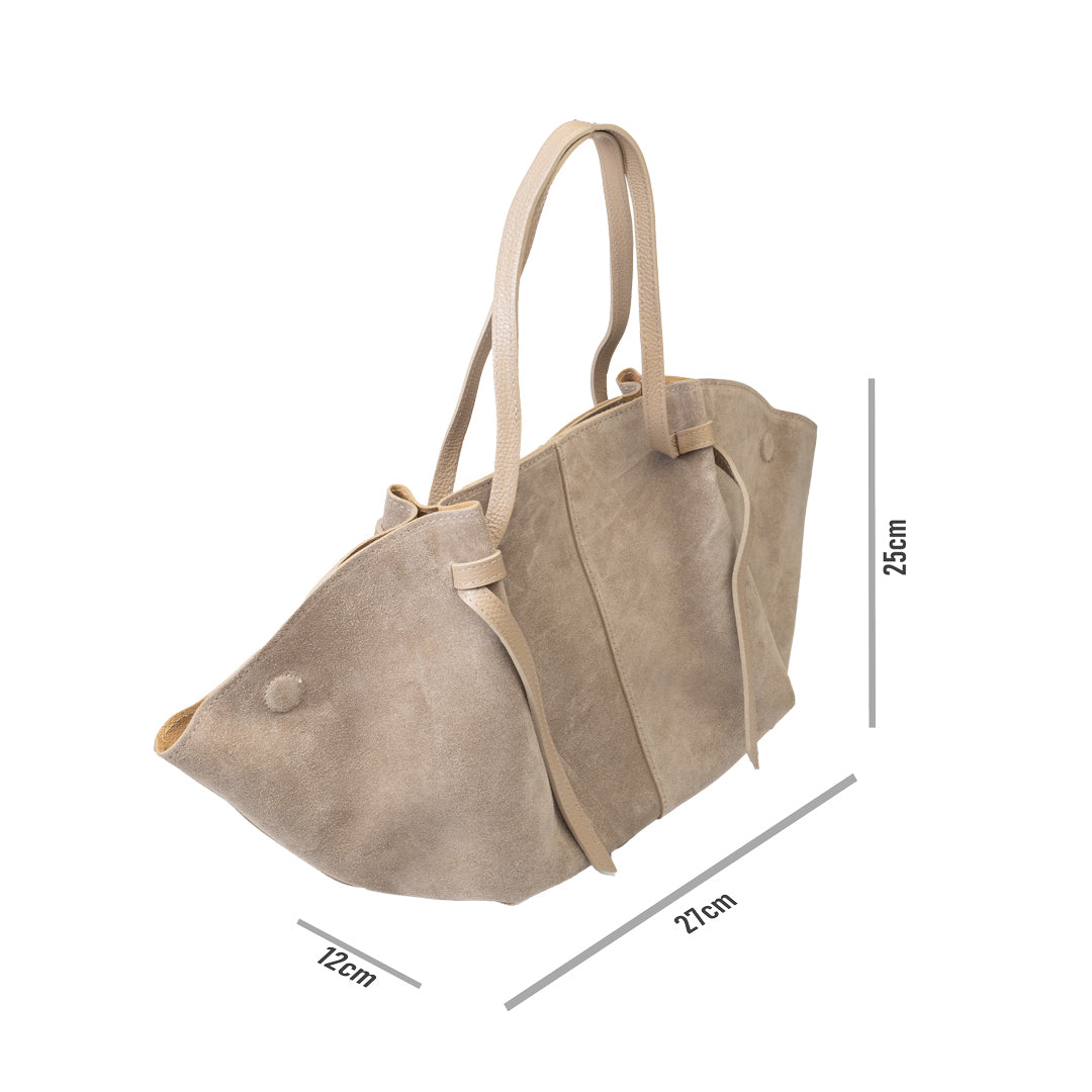 Bolso de piel natural color topo claro para mujer Alice