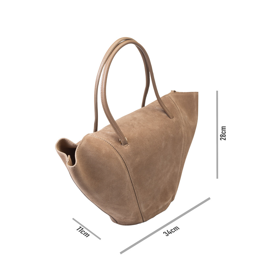 Bolso de mujer de piel natural topo claro Diana
