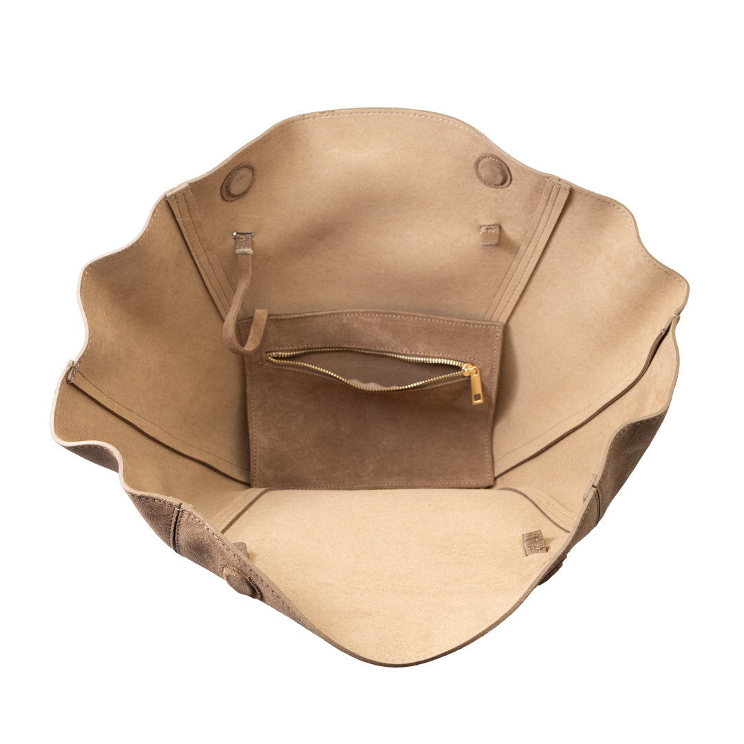 Bolso de mujer de piel natural topo claro Diana