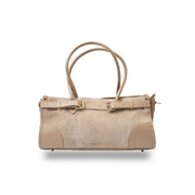 Sac femme en cuir véritable taupe clair Evelin