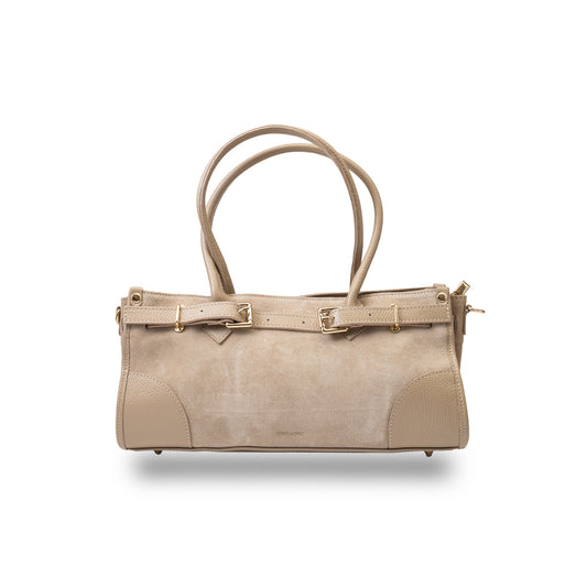 Bolso de mujer de piel natural topo claro Evelin