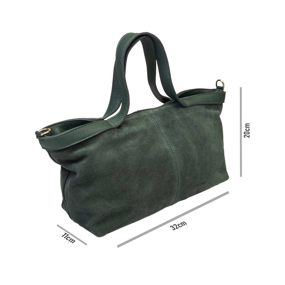 Bolso de mujer de ante natural verde Bianca