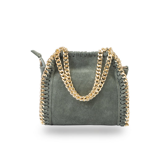 Bolso de mujer de piel natural verde Ilona