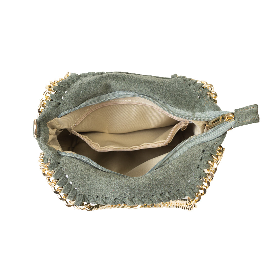 Bolso de mujer de piel natural verde Ilona