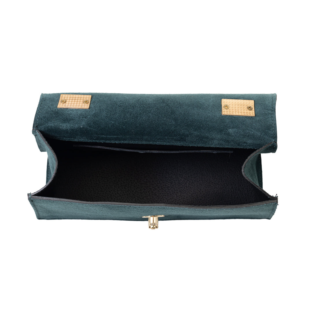 Bolso de mujer de piel natural verde Verona