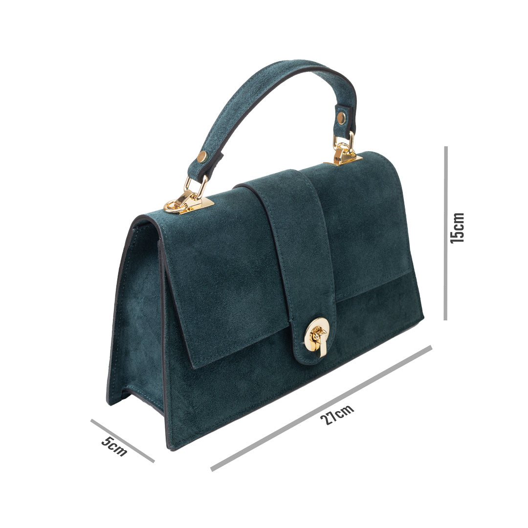 Bolso de mujer de piel natural verde Verona