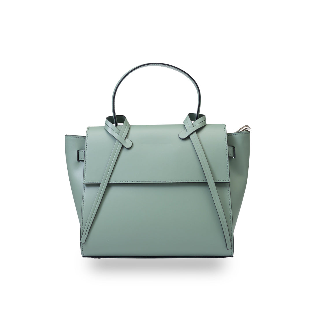 Bolso de mujer de piel genuina verde salvia Erika
