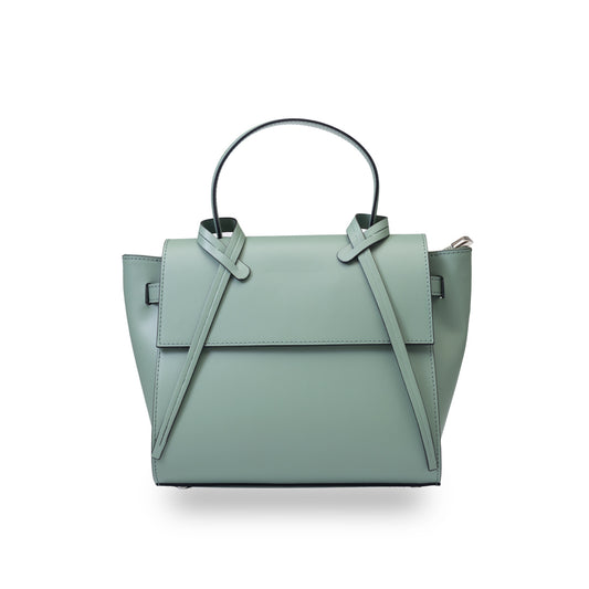 Bolso de mujer de piel genuina verde salvia Erika