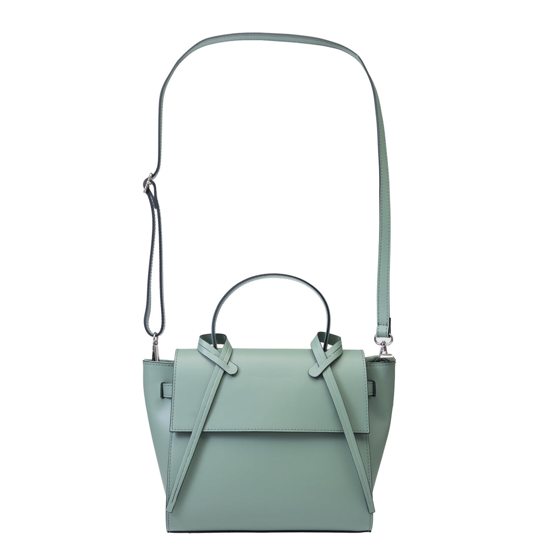 Bolso de mujer de piel genuina verde salvia Erika