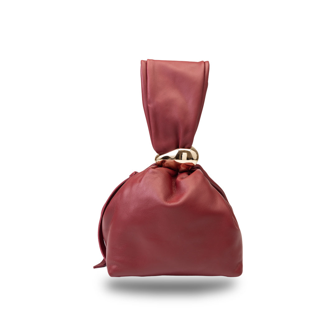 Bolso de mujer de piel genuina burdeos Eliza