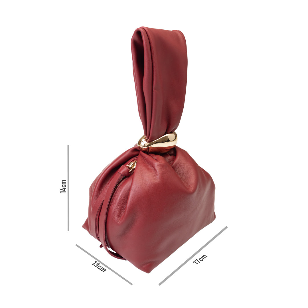 Bolso de mujer de piel genuina burdeos Eliza