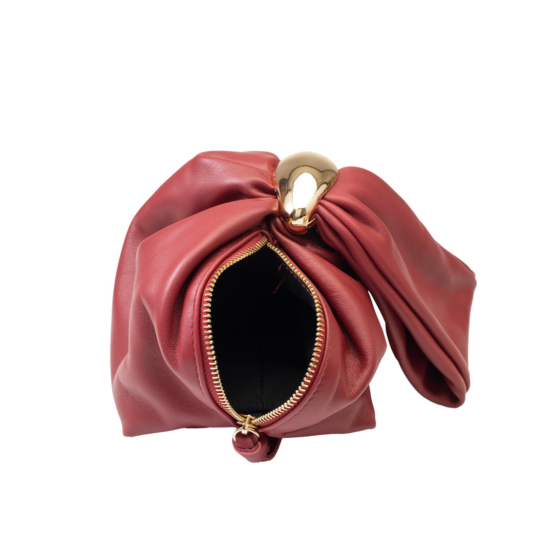 Bolso de mujer de piel genuina burdeos Eliza