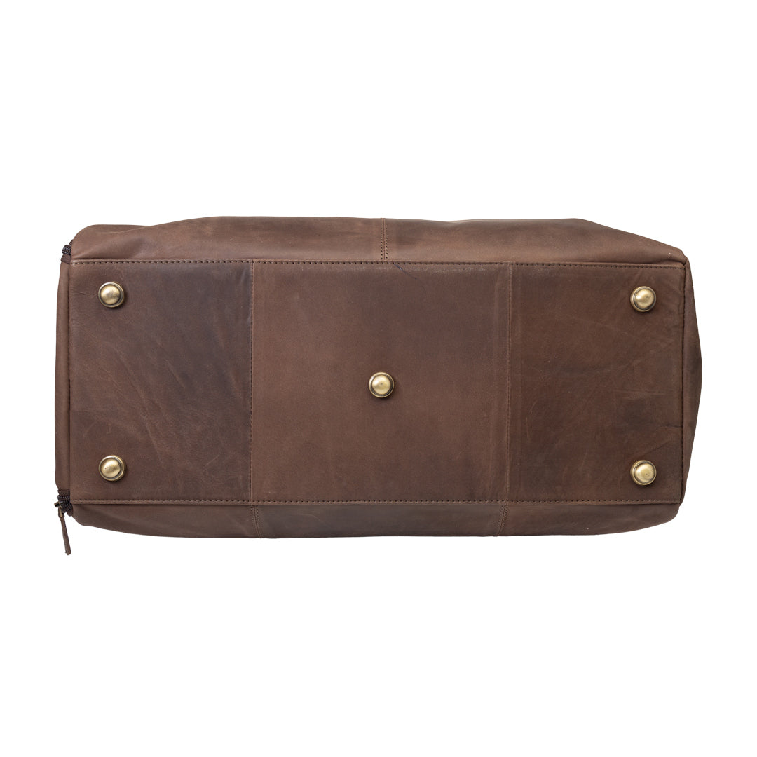 Bolsa de viaje/deporte de piel natural marrón oscuro Travel Bag
