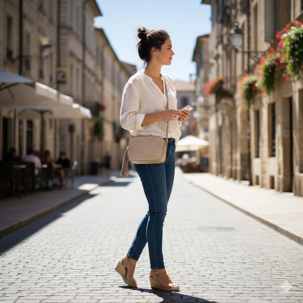 Bolso de mujer de piel genuina taupe Ancuta