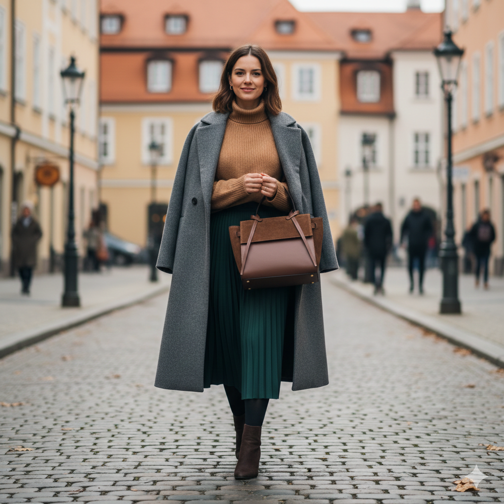 Bolso de mujer de ante natural marrón oscuro Erika