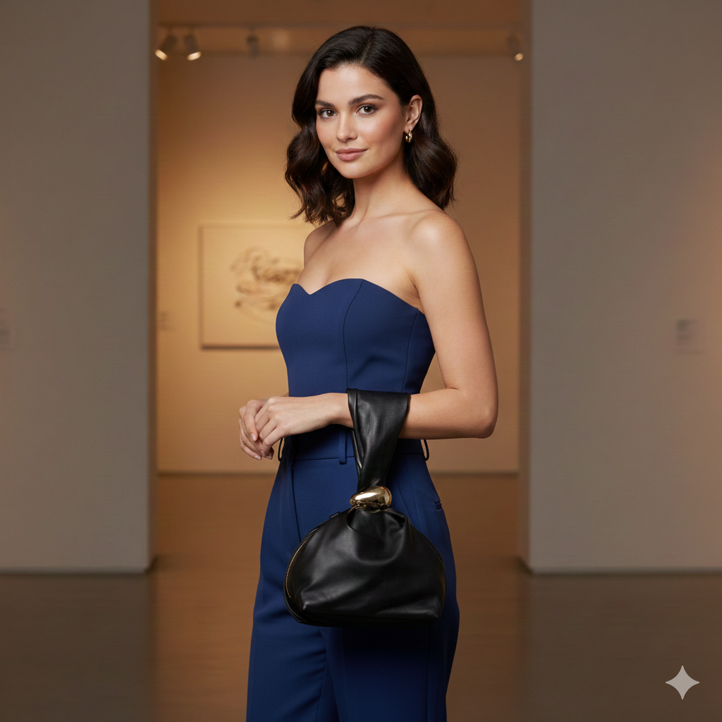 Bolso de mujer de cuero genuino negro Eliza