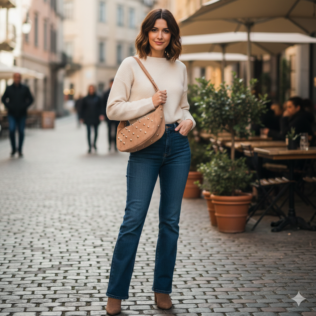 Bolso de mujer de piel natural rosa Naty