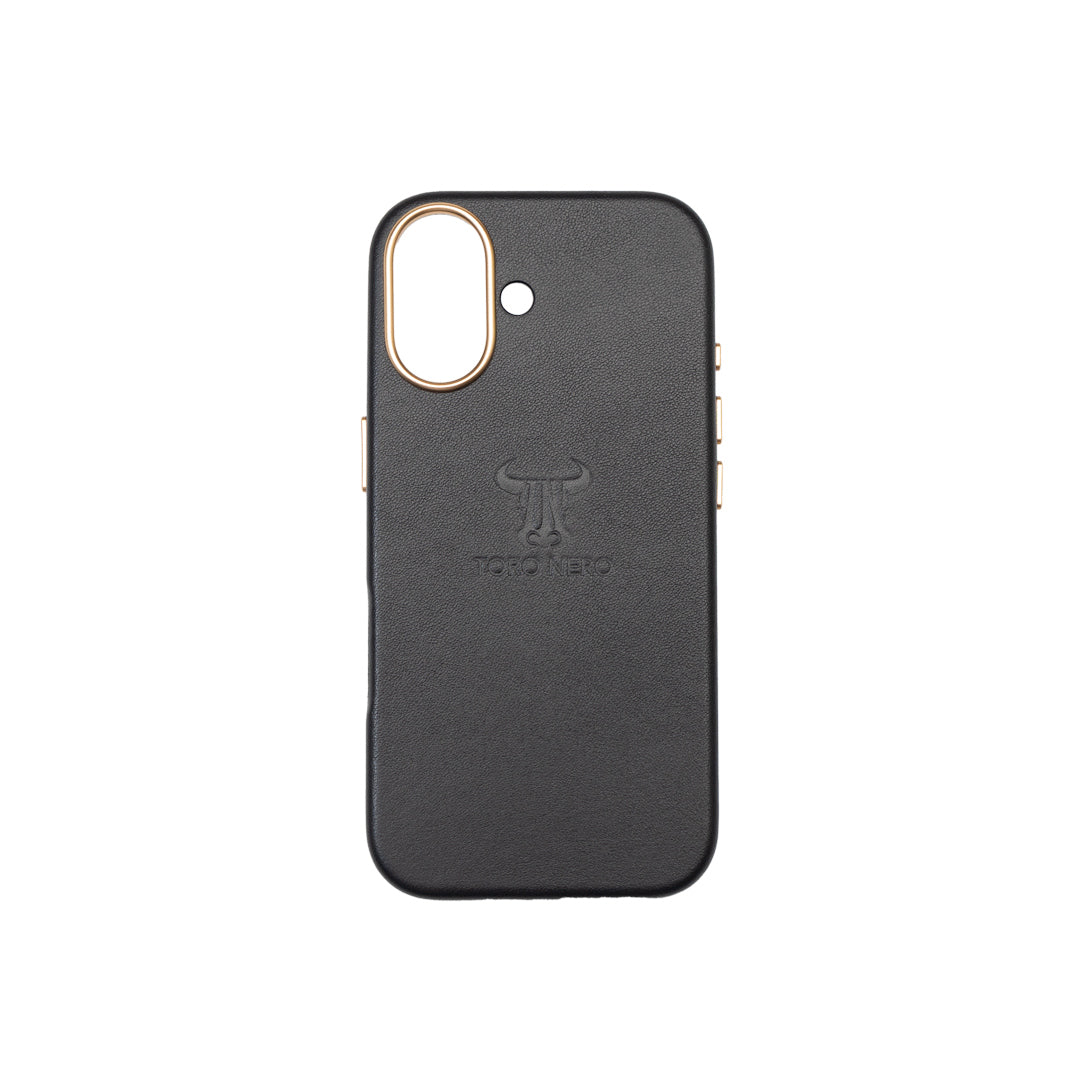Husa telefon din piele naturala negru Iphone 17