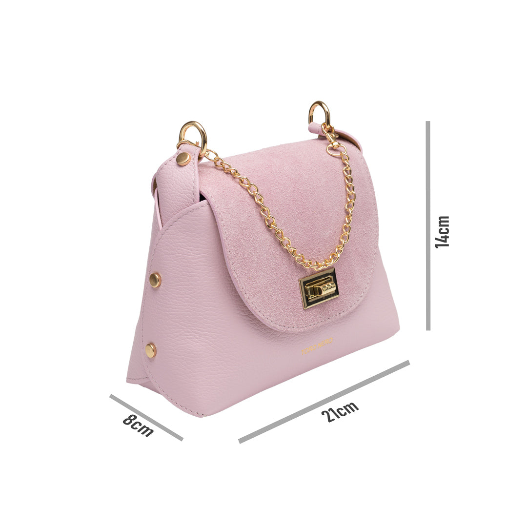 Bolso de mujer de ante natural, rosa claro Raisa