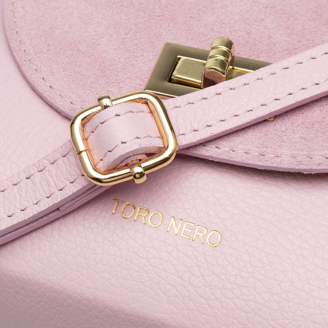 Bolso de mujer de ante natural, rosa claro Raisa