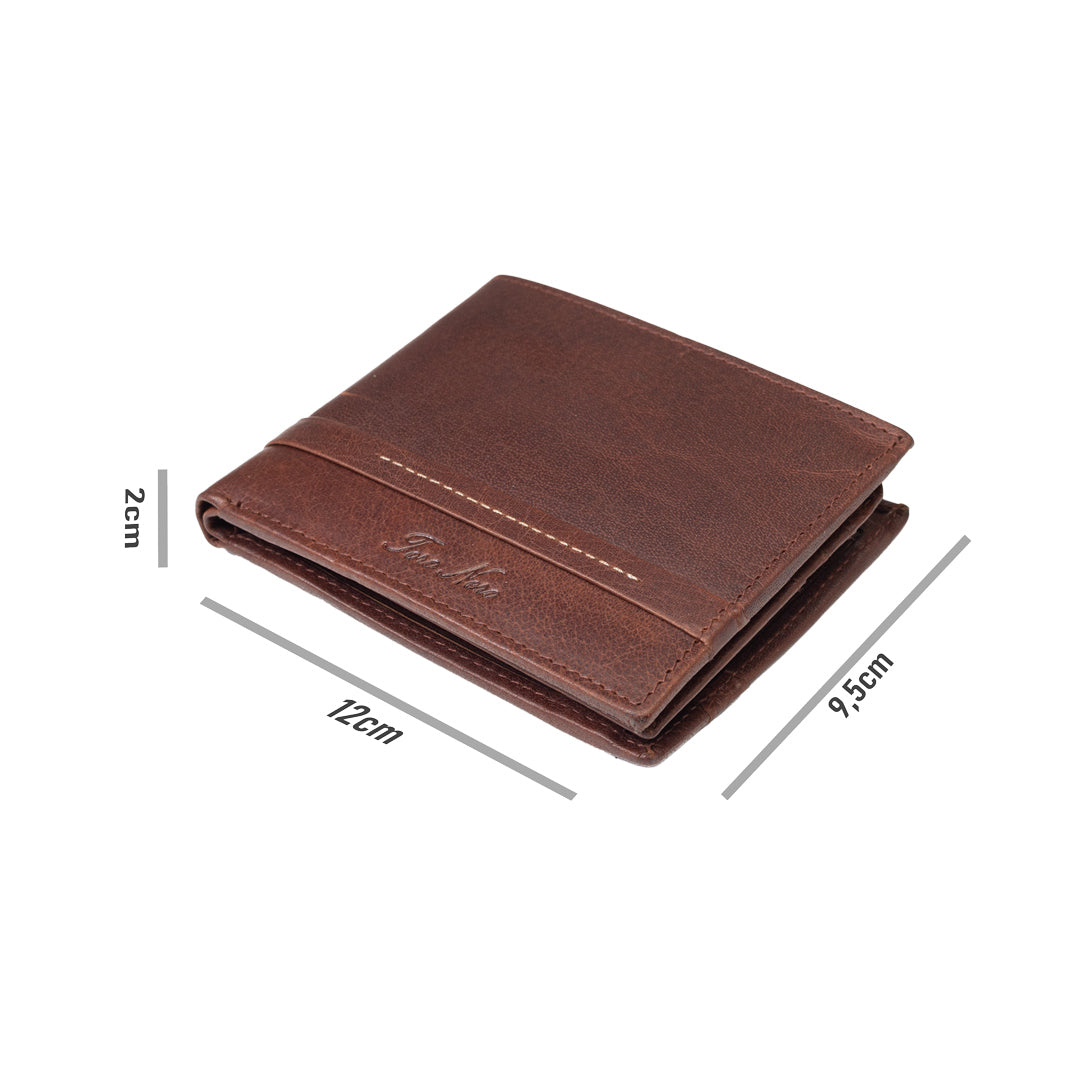 Cartera de hombre de cuero genuino marrón Andy, protección RFID