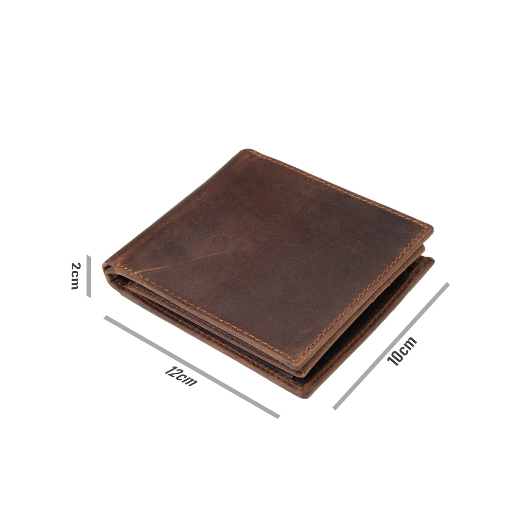 Cartera de hombre de cuero natural marrón OIL