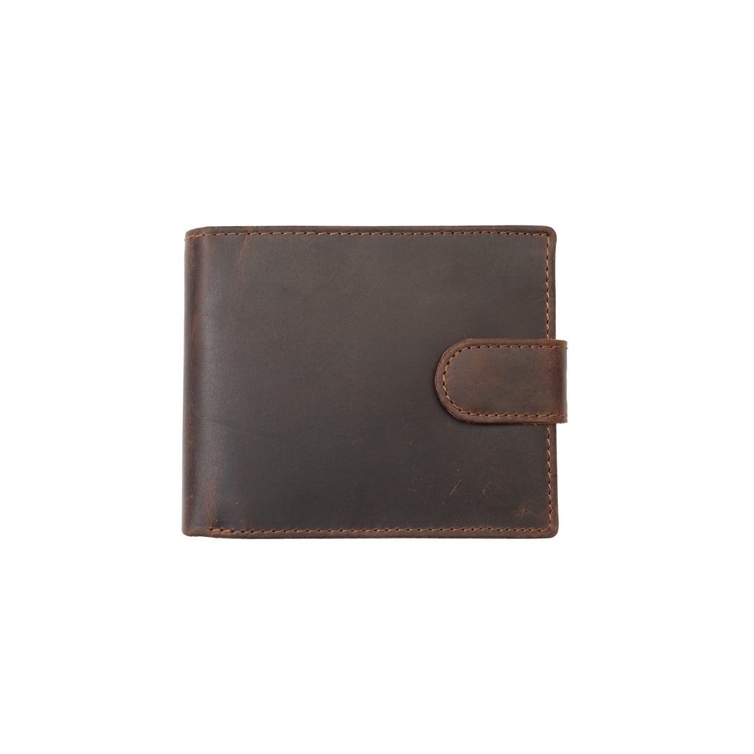 Cartera de hombre de cuero genuino marrón POIL