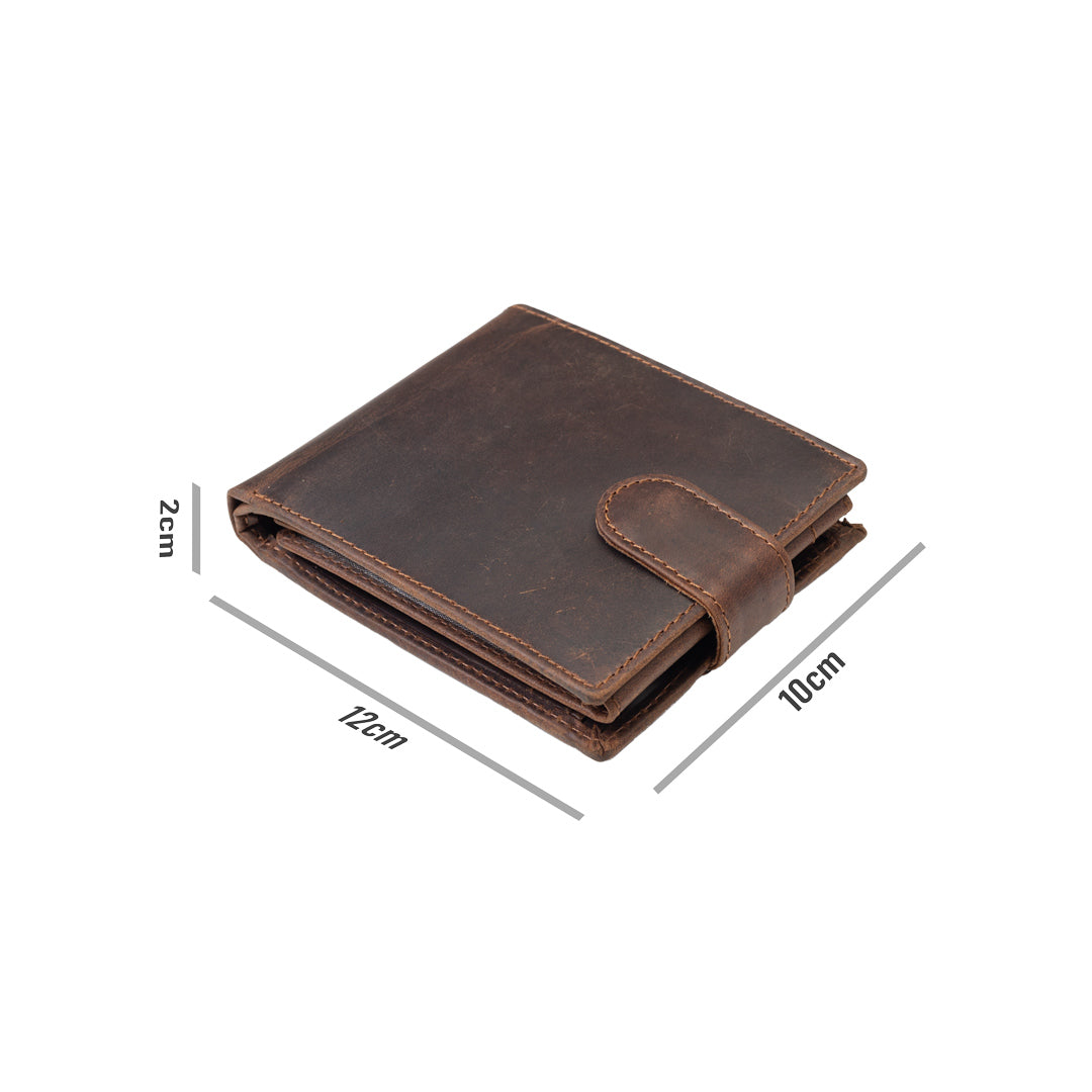 Cartera de hombre de cuero genuino marrón POIL