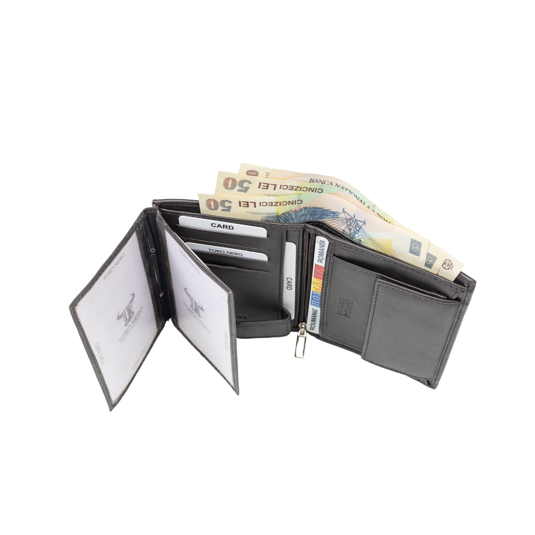 Мъжки портфейл от естествена кожа Ryan, кафяв, RFID защита